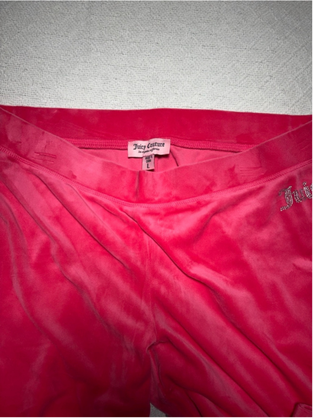 NWT Bling Juicy Couture Pink Party Velour Tracksuit w/Rhinestone Glam Y2K Size L - Picture 5 of 10